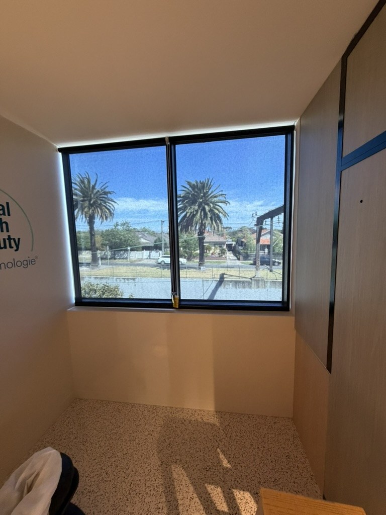 Bentleigh laser clinic treatment room window before blockout control