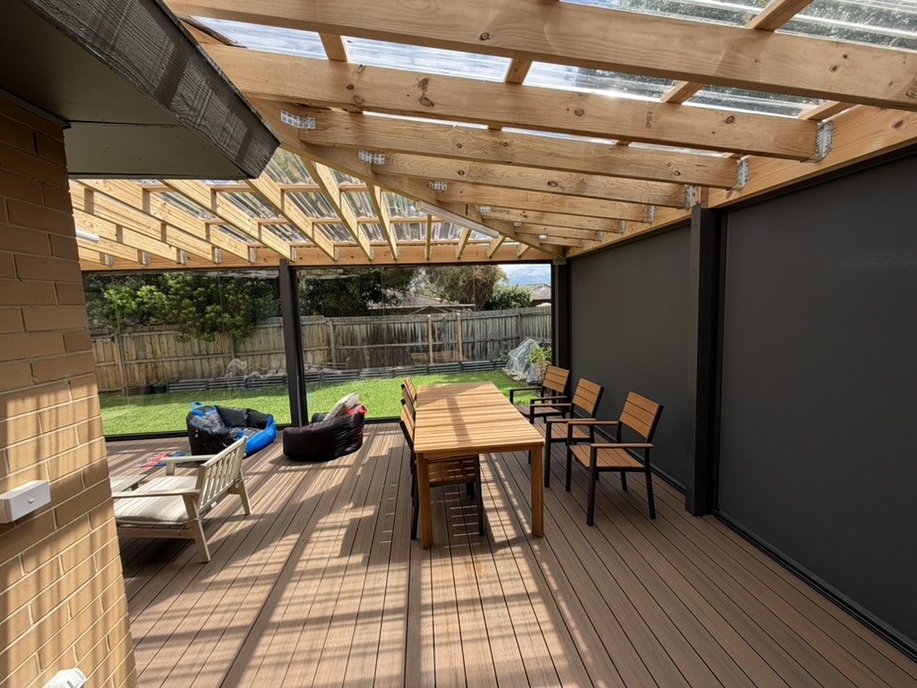 99 percent blockout mesh fabric Ziptrak blinds for Wantirna alfresco privacy