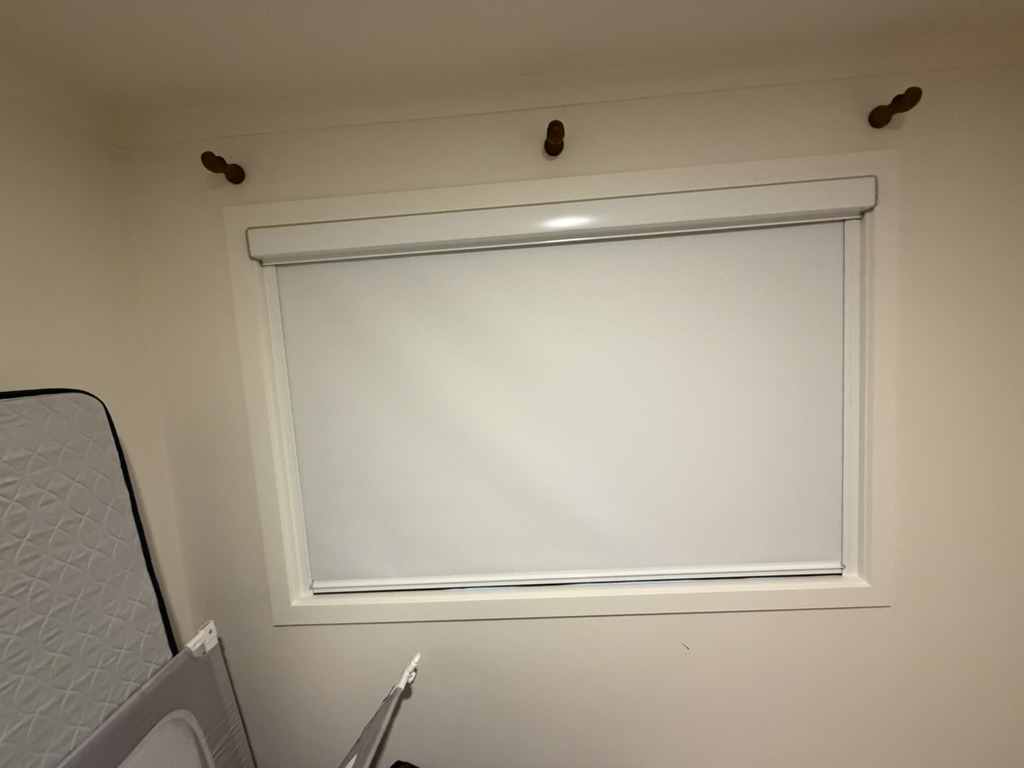 Bedroom window with Ziptrak Interior blind closed